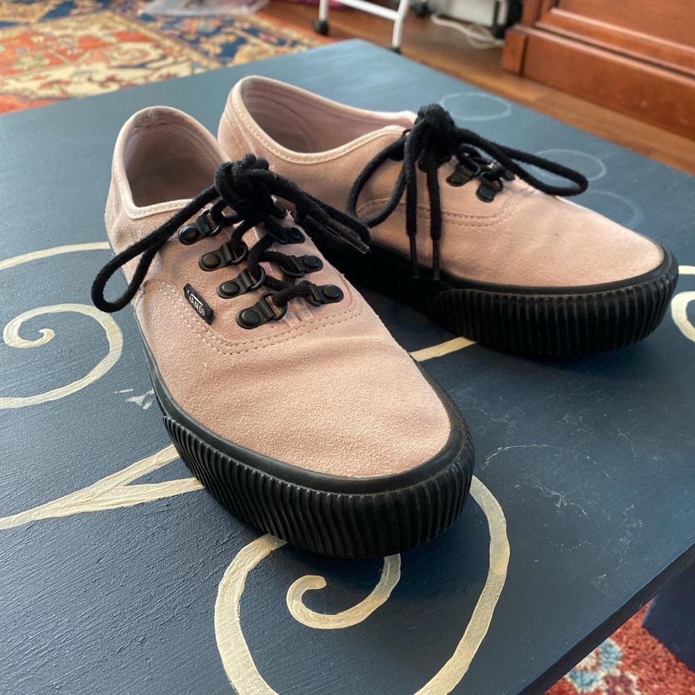 Vans pink platform shoes